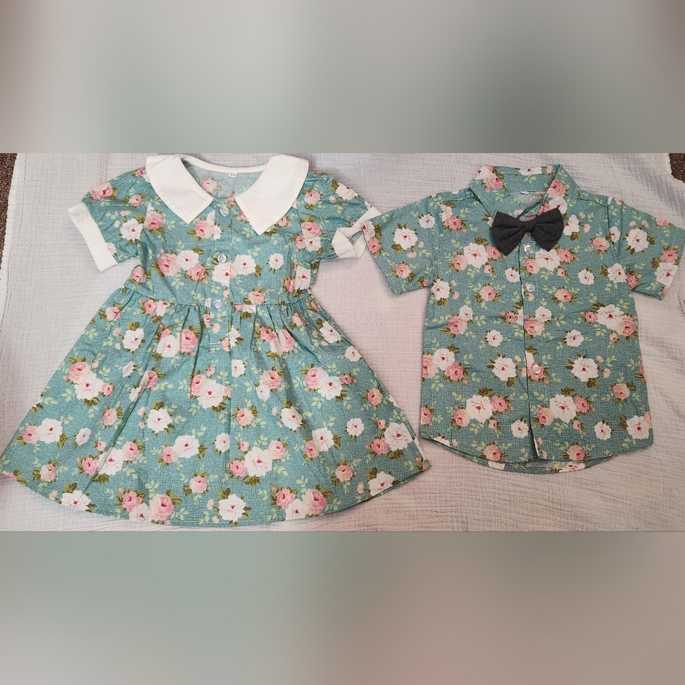 Floral Sibling Outfit Set